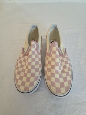 Vans Checkerboard Slip-On in Pink and White, Little Dark Spot On The Side